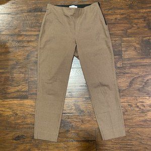 Everlane curvy fit, side zip tan plaid pants